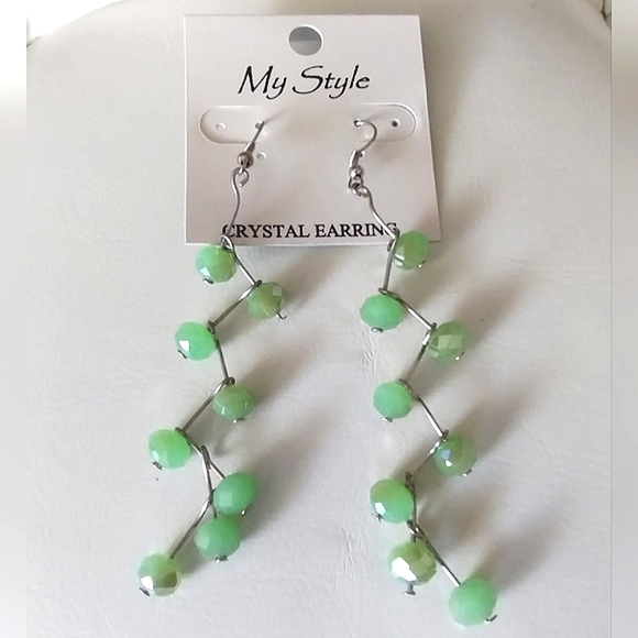 New Beaded Zig Zag Dangle Earrings - Picture 5 of 16